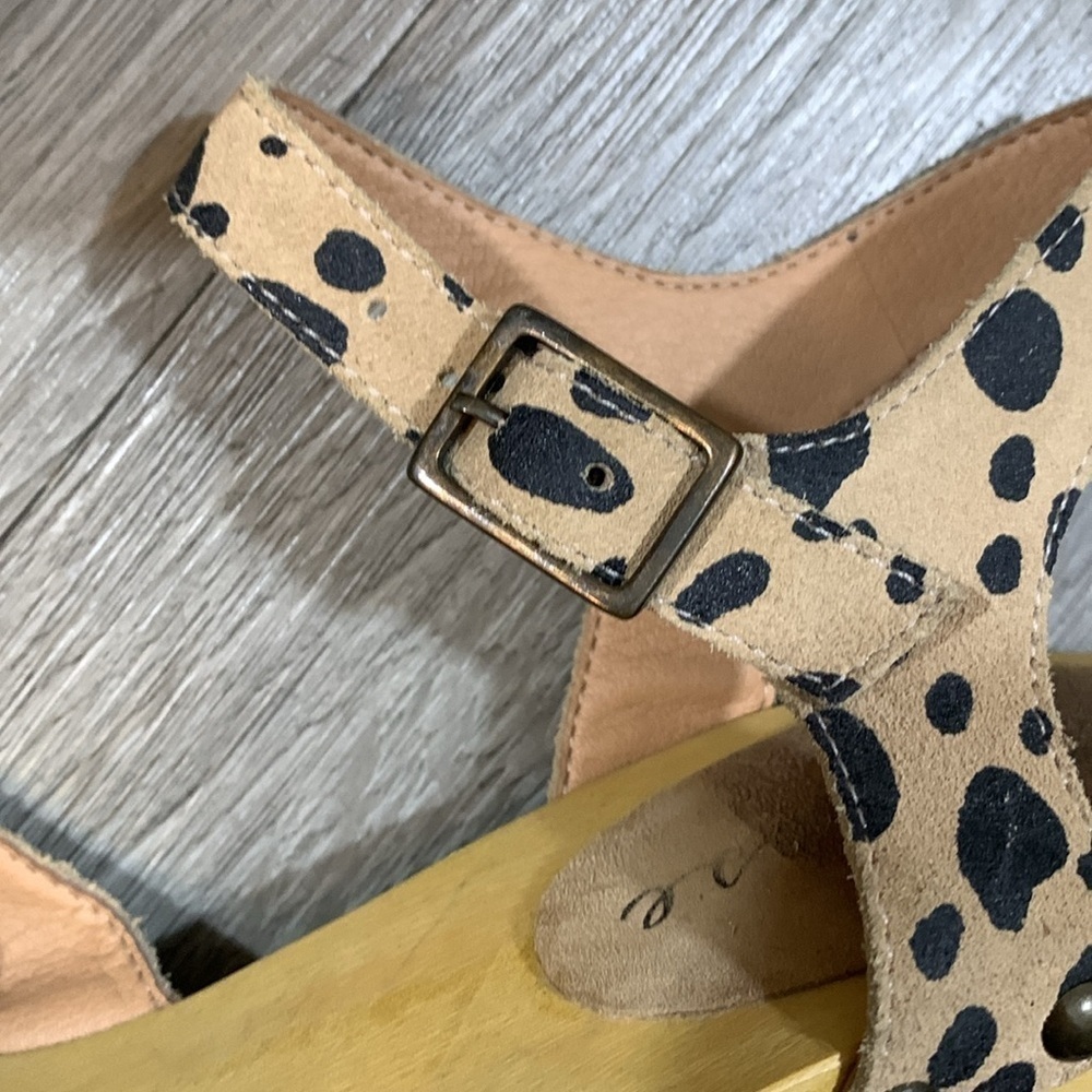 Matisse Animal Print Leather “Jump in” Wood Heel Clogs/Sandals size 9 - Picture 8 of 12